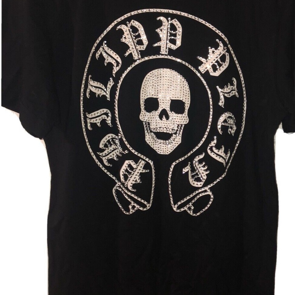 Philipp Plein Black (formula one - Racing Rockstar)rhinestone  Lg T-Shirt